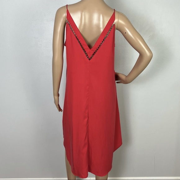 FREE PEOPLE RED TUNIC MIDI SLIP DRESS - Picture 9 of 11